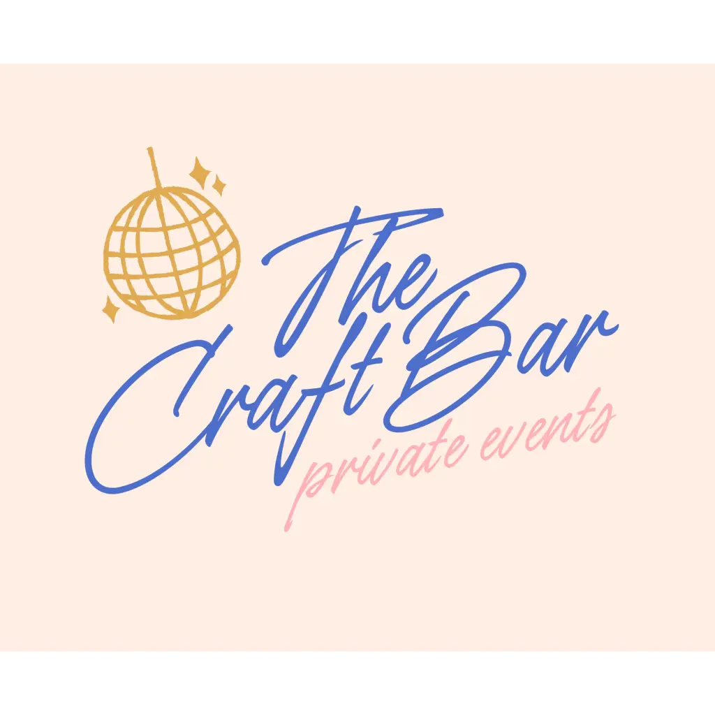 Stylish logo for The Craft Bar private events with a fun disco ball decor