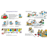 Children’s book with colorful illustrations about getting ready for school in Richard Scarry’s Great Big Schoolhouse