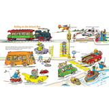 Colorful Richard Scarry’s Great Big Schoolhouse illustration with polished prints for kids