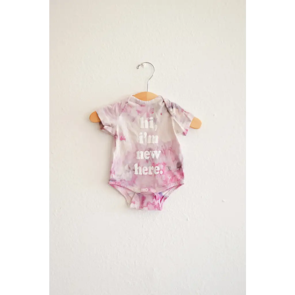 RNG X PP Collab: Hi I’m New Here Dyed Onesie - Baby Bodysuit