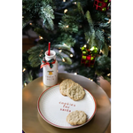 Santa Christmas cookie plate and milk jug set with polished prints