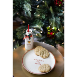 Santa Christmas cookie plate and milk jug set with polished prints