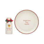 Santa’s festive cookie plate and milk jug set with polished prints