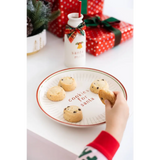 Festive Santa cookie plate and milk jug set with polished prints
