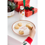 Santa Christmas cookie plate set with polka dot cookie jar