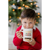 Santa’s Milk & Cookies mug with cookie slot and polished prints