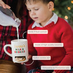 Santa’s Milk & Cookies mug with cookie slot, 9 oz ceramic