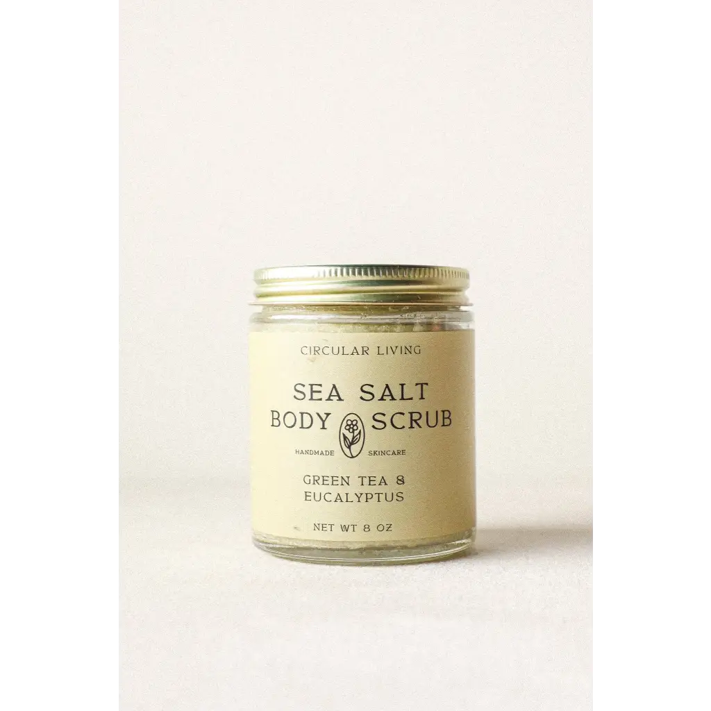 Green Tea & Eucalyptus Sea Salt Body Scrub Jar, 8 oz