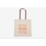 Shop Small Recycled Cotton Tote Bag with striped handles, eco-friendly and stylish