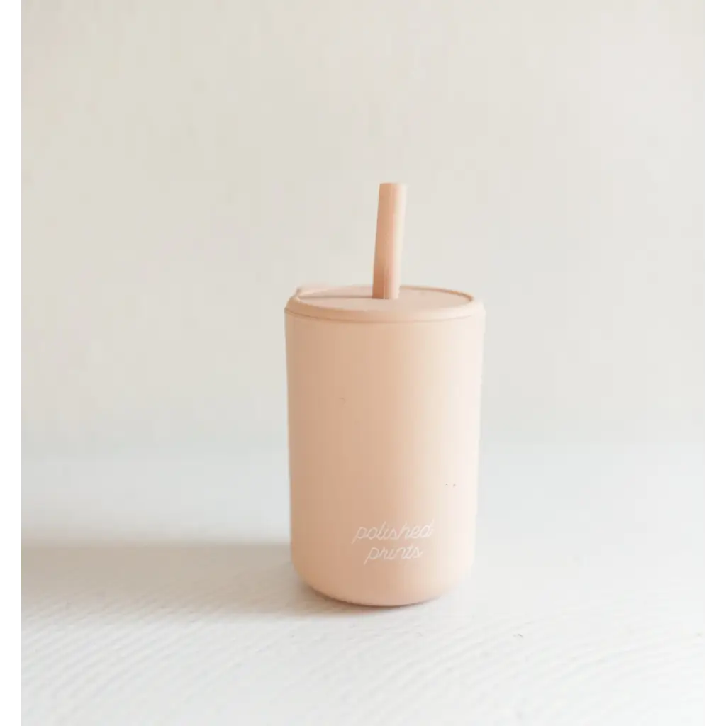 New No Spill Sippy Silicone Cup with Straw (MUTED)