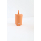 Peach silicone straw tumbler from Colorful Mini Silicone Straw Cups for Kids