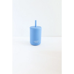 Light blue reusable drink tumbler with straw from Colorful Mini Silicone Straw Cups for Kids
