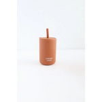 Terracotta silicone straw cup with lid from Colorful Mini Silicone Straw Cups for Kids