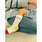 Silly Goose toddler socks in cotton blend with silly dog design