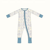 Snoozy Sardines bamboo baby sleeper with sardine pattern