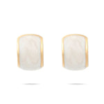 Pair of Speakeasy Chunky Hoops featuring 18k gold and mother-of-pearl design