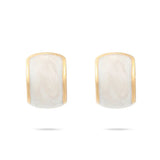 Pair of Speakeasy Chunky Hoops featuring 18k gold and mother-of-pearl design