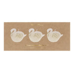 Elegant white swan candles with glossy finish and textured details