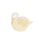 Elegant cream swan candle with gold accents for stylish moms decor