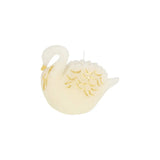 Elegant cream swan candle with gold accents for stylish moms decor