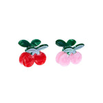 Cute cherries claw clips set with red and pink cherry-shaped hair clips for fun style