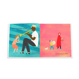 Trumpet player in blue pants and white shirt playing yellow trumpet, Sweet People by Alice Walker polished print