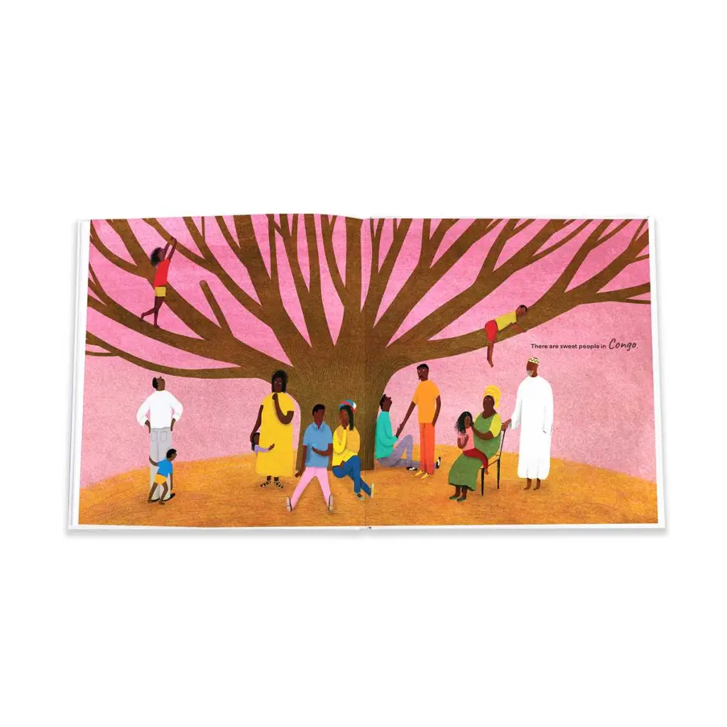 Pink tree with brown branches in Alice Walker Sweet People polished print