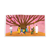 Pink tree with brown branches in Alice Walker Sweet People polished print