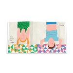 Yoga mat with pink, blue, green geometric pattern by Alice Walker sweet people polished prints