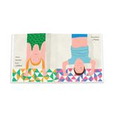 Yoga mat with pink, blue, green geometric pattern by Alice Walker sweet people polished prints