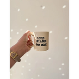 Cream-colored mug featuring black text, perfect for Meg Ryan movie fans