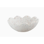 White Terrazzo Bowl with Scalloped Edge, perfect for stylish home decor and polished prints