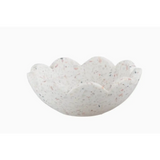 White Terrazzo Bowl with Scalloped Edge, perfect for stylish home decor and polished prints