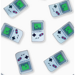 Pattern of handheld game console stickers on Tetris Gameboy Geriatric Millennial Sticker with polished prints
