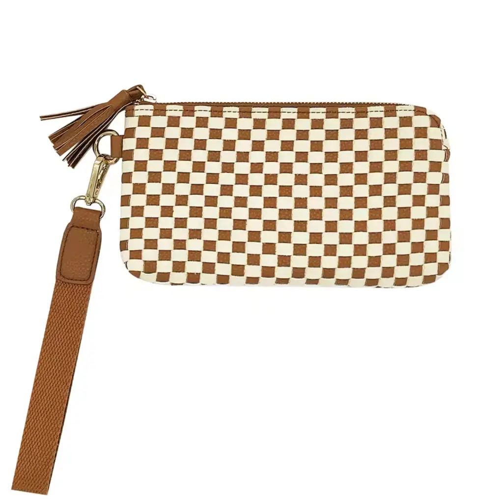 The Devin Clutch | Brown Checkered - 230 Adult Bags