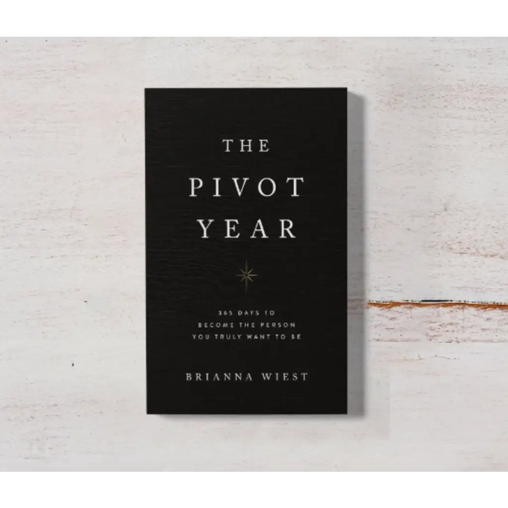 Black hardcover book The Pivot Year by Brianna Wiest in Polished Prints collection
