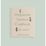 Postpartum Nutrition Cookbook cover with moms and babies promoting health and wellness