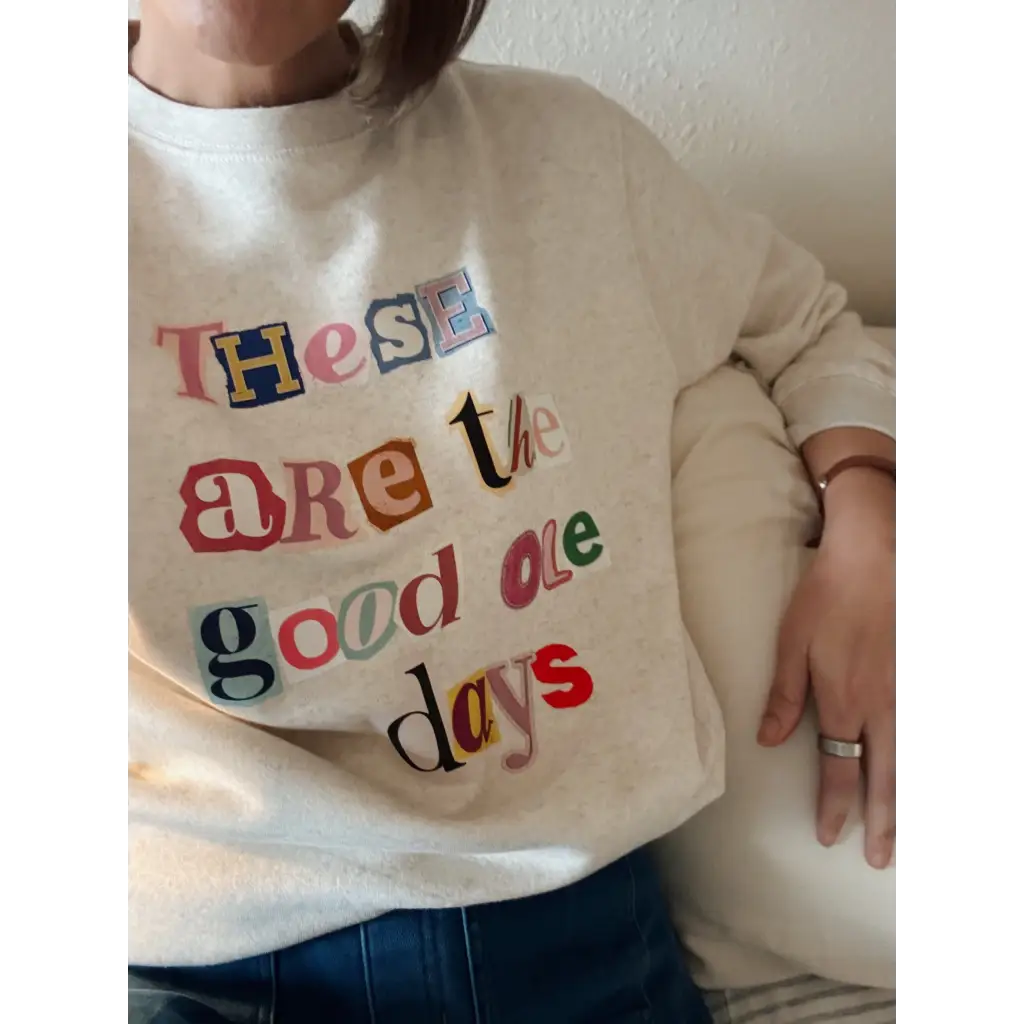 Cream good ole days unisex pullover sweatshirt in playful colors
