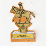 Cowboy trophy sticker from This Ain’t My First Rodeo featuring polished prints and style
