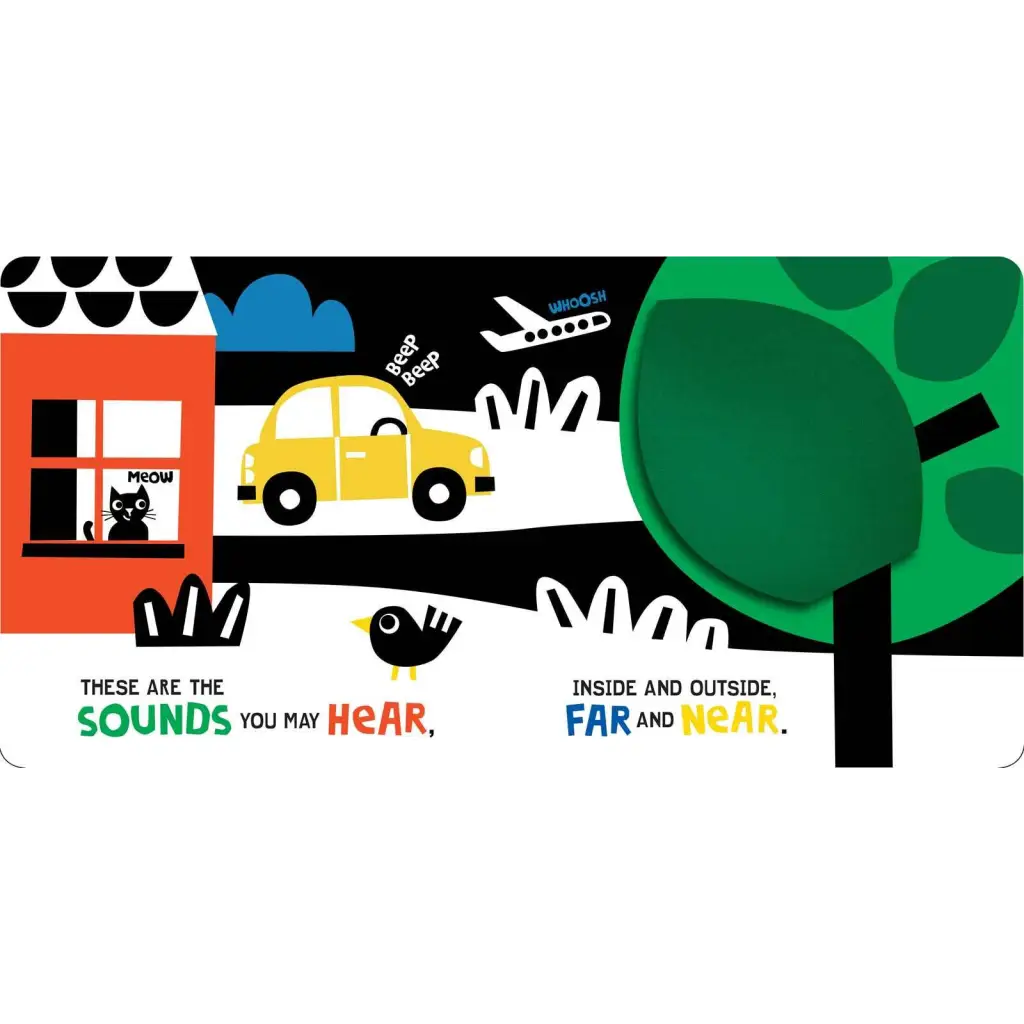 Yellow toy car with red roof in This Is My World by Hannah Eliot book