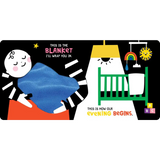 Cozy blue blanket with stars, stripes, polished prints for moms bedtime