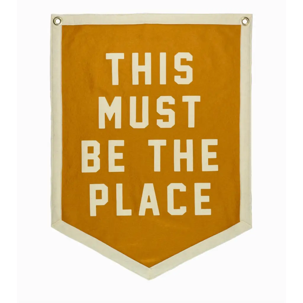 Pennant with This Must Be The Place text from the stylish This Must Be the Place Camp Flag