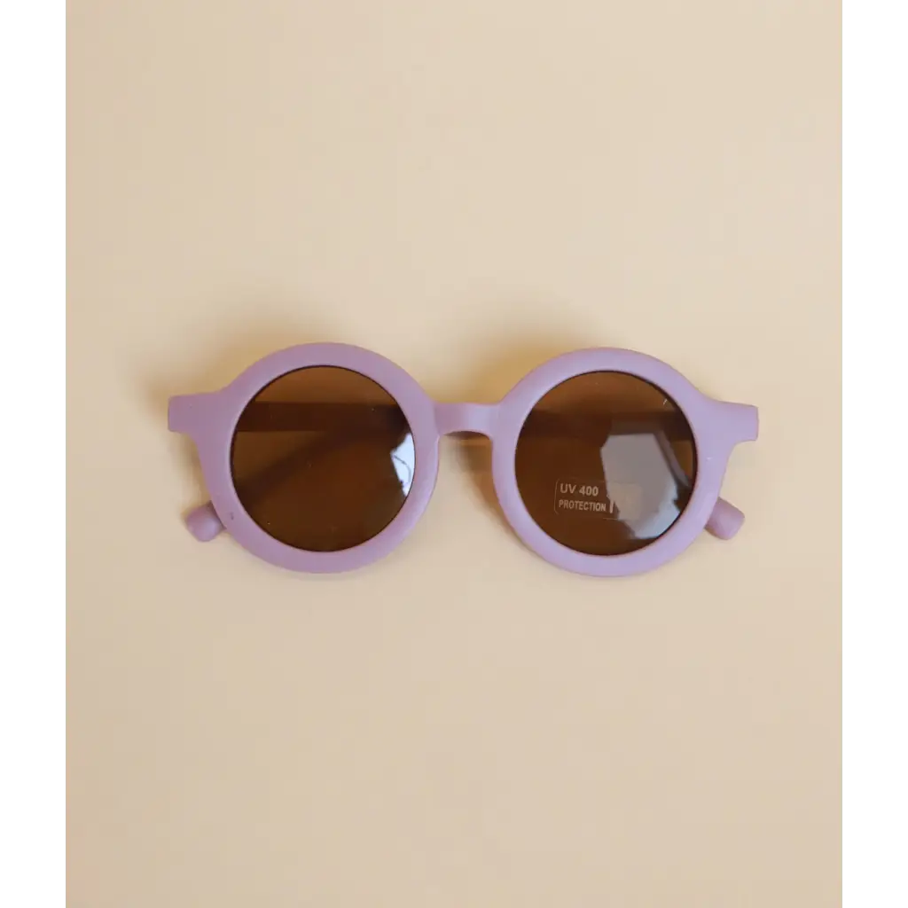 Cute Round Lilac Sunglasses with Brown Lenses for Babies and Toddlers