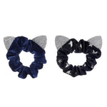 Twilight Cat Ear Scrunchies with glitter and stars, perfect for stylish womens clothes