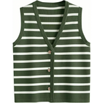 Vanessa Striped Sweater Vest - Small / Green - 170 Adult