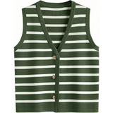 Vanessa Striped Sweater Vest - Small / Green - 170 Adult