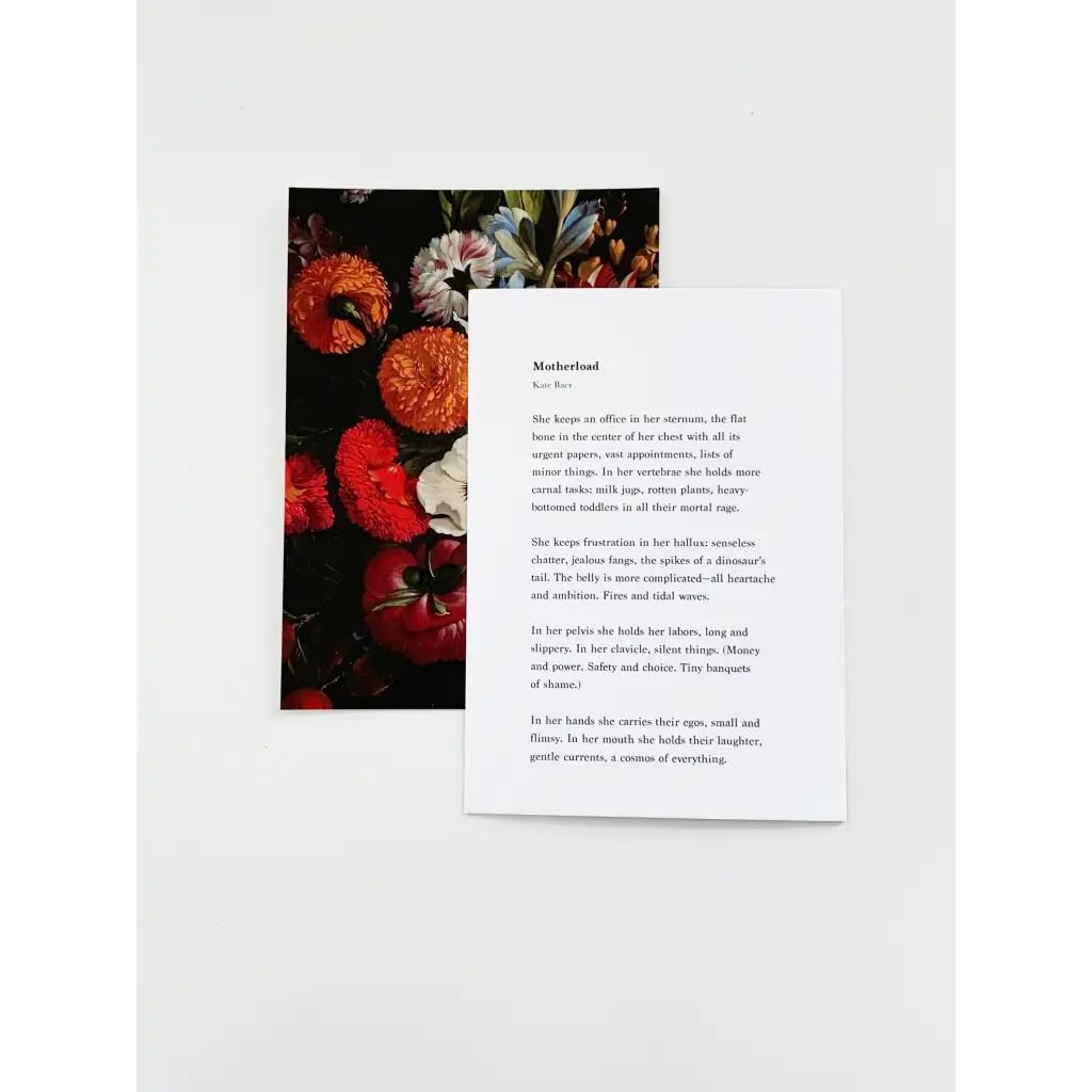 Floral Art Print with Poetry Excerpts and free shipping featuring vibrant blooms