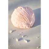 Pink strawberry bath truffle scoop with swirls and sprinkles