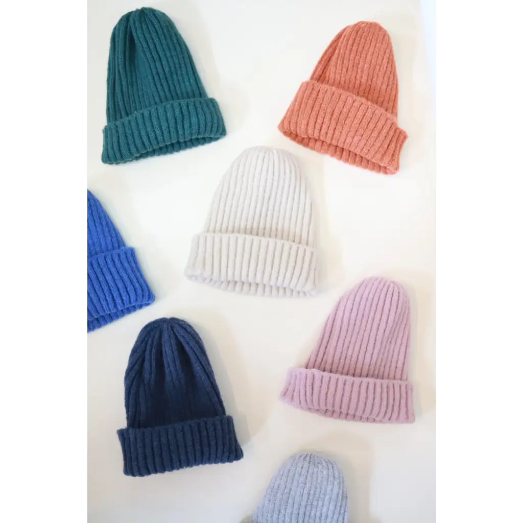 Super soft beanies in pastel and jewel tones, perfect for kids and babies