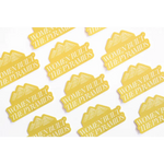 Yellow women built the pyramids sticker pattern by Polished Prints for bold statements